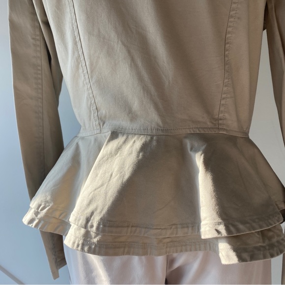 Halogen Khaki Moto Crop Jacket in Khaki - Size Small - Picture 5 of 9
